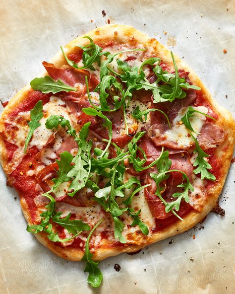 Arugula Pizza Recipes, Mozzarella Prosciutto, Dr Oz Recipes, Arugula Pizza, Pizza Vegana, Pizza Crusts, Dinner Quick, Pizza Ideas, Quick Food