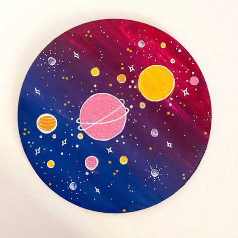 Star Paintings, Circle Canvas Painting, Circle Paintings, Cd Craft, Disc Art, Vinyl Painting, Vinyl Paintings, Paint Board, Room Paintings