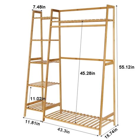 Wood Clothes Racks & Garment Racks You'll Love in 2020 | Wayfair Regal Clothes Room, Wooden Cloth Rack Design, Diy Garment Rack Wood, Wood Clothing Rack Bedroom, Wooden Clothes Rack Bedroom, Simple Wooden Clothes Rack, Wooden Stand For Hanging Clothes, Shelf Clothing Rack, Clothes Hanging Rack