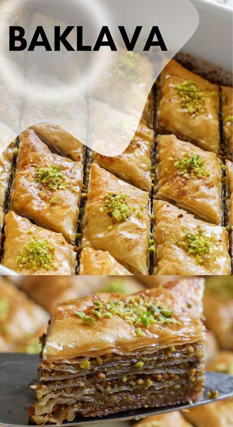 Baklava Bites Recipe, Persian Baklava Recipe, Easy Baklava Recipe Simple, Baclavale Recipes Greek, Baklava Cookies, Homemade Baklava Recipe, Traditional Baklava Recipe, Greek Tacos, Baklava Bites