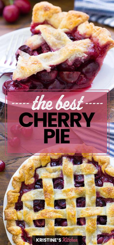 The BEST homemade cherry pie recipe, easy to make from scratch! With a flaky pie crust and a sweet, juicy fresh cherry pie filling. Best Cherry Pie Recipe, Best Cherry Pie, Fresh Cherry Pie, Fresh Cherry Recipes, Homemade Cherry Pie, Cherry Pie Filling Recipes, Sour Cherry Pie, Sweet Cherry Pie, Homemade Cherry Pies