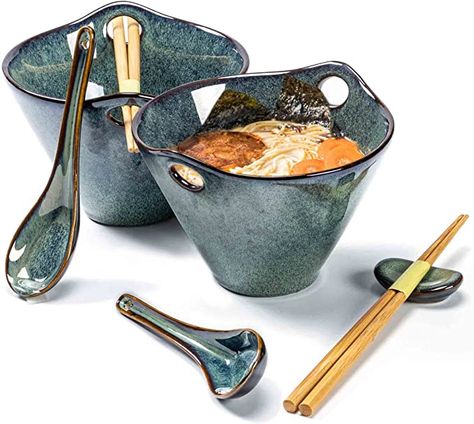 Ceramic Japanese, Ramen Bowls, Ramen Noodle Bowl, Pho Bowl, Japanese Noodles, Japanese Ramen, Cerámica Ideas, Soup Bowl Set, Japanese Dishes