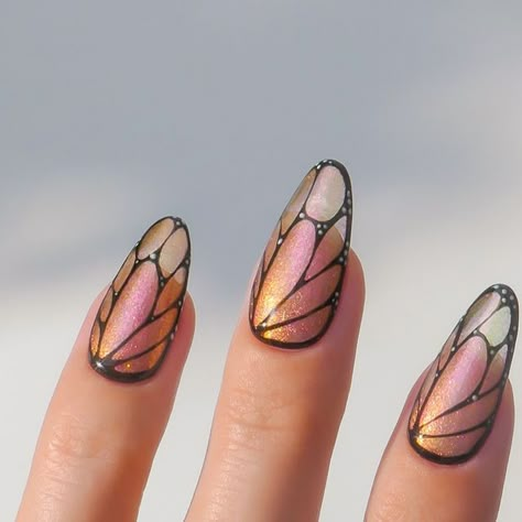 Fairy Wings Nail Art, Fairy Wing Nail Art, Butterfly Wing Nail Art, Fairy Wing Nails, Wings Nails, Butterfly Nails Design, Butterfly Wing Nails, Wing Nails, Fairy Nails