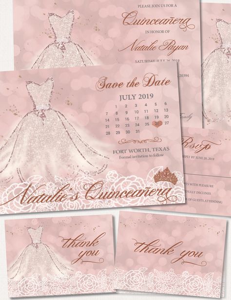 Excited to share this item from my #etsy shop: Pink Quinceanera Save the Date Invitation Magnet Pink Rose Gold Silver shimmer Wedding Invite Sweet 15 16 pink 4 x 5 Navy pink blue Silver