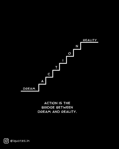 This post perfectly displays the one important factor which is the action to turn dreams into reality. Dreams To Reality Quotes, Dream And Reality Quotes, Taking Action Aesthetic, Dream Until Its Your Reality Wallpaper, Taking Action Quotes, Be Consistent Wallpaper, Mindset Images, Work In Progress Quotes, Dream Until Its Your Reality