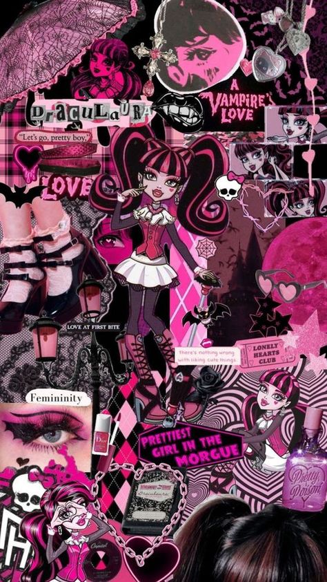 Monster high wallpaper Draculaura Wallpaper, Monster High Wallpaper, High Wallpaper, Helloween Wallpaper, Pink Wallpaper Hello Kitty, Arte Monster High, Monster High Pictures, Scary Wallpaper, Personajes Monster High