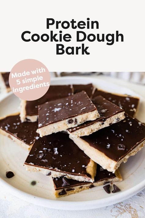 Cookie Dough Bark, Protein Cookie Dough, Protein Cookie, Protein Cake, Chocolate Cookie Dough, Gluten Free Recipe, Protein Desserts, Bark Recipe, Protein Cookies