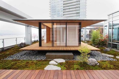 Modern Japanese Tea House, Tea House Japan, Small Japanese House, House Vancouver, Tea House Design, Japanese Traditional Architecture, Building A Sauna, Zen House, Japanese Tea House