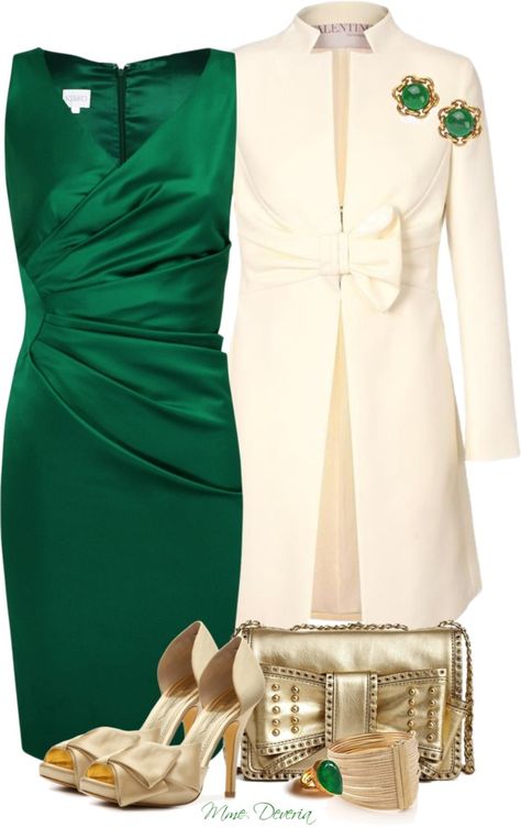 "Christmas cheer #2" by madamedeveria on Polyvore Groom Outfit, Bride Clothes, Looks Chic, Complete Outfits, White Jacket, Mode Style, Mode Outfits, Evening Wear, Classy Outfits