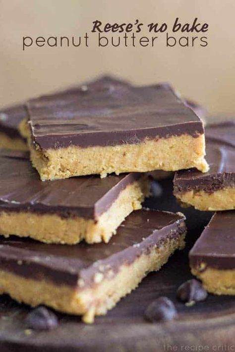 No Bake Peanut Butter Bars, No Bake Peanut Butter, Peanut Butter No Bake, The Recipe Critic, Recipe Critic, Butter Bars, Peanut Butter Bars, No Bake Bars, Reeses Peanut Butter Cups