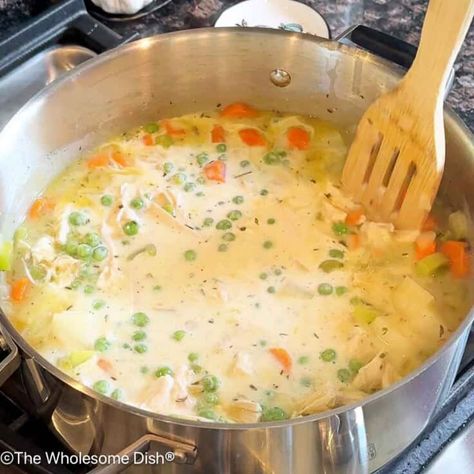 Chicken Pot Pie Soup - The Wholesome Dish Chicken Pot Pie Soup With Potatoes, Slippery Chicken Pot Pie, Chicken Pot Pie Noodle Soup, Chicken Pot Pie With Potatoes, Campbells Chicken Pot Pie, Chicken Potpie Soup, Chicken Potatoes And Veggies, Easy Chicken Pot Pie Soup, The Wholesome Dish