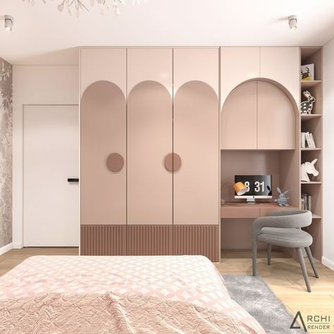 Yellow Walk In Closet, Daughter Room Design Modern, Wardrobe Designs Modern, Bedroom Wardrobe With Mirror, Room Decoration Ideas Simple, Single Room Decoration Ideas, Kids Wardrobe Design Modern, Kids Bedroom Wardrobe Design, Simple Room Decoration Ideas