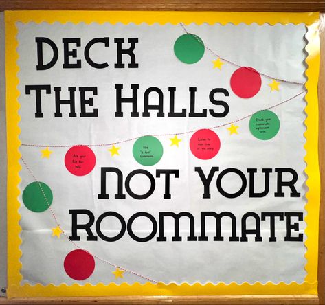 Ra Bulletin Boards Campus Resources, Christmas Ra Board, Interactive Ra Boards, Resident Advisor Ideas, Dorm Floor Themes Resident Assistant, Resident Advisor Door Decs, Dorm Floor Themes, Ra Decorations Hallways, Bulletin Board Ideas For College