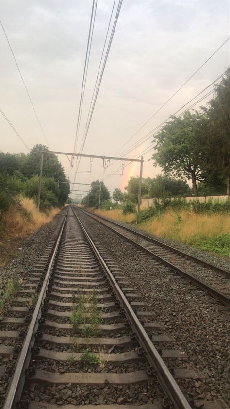 Rainbow Train Rail Train Track Wallpaper, Train Rails Aesthetic, Train Tracks Aesthetic, Line Photography, Rail Train, Alphabet Images, Rail Road, Train Photography, Train Ride