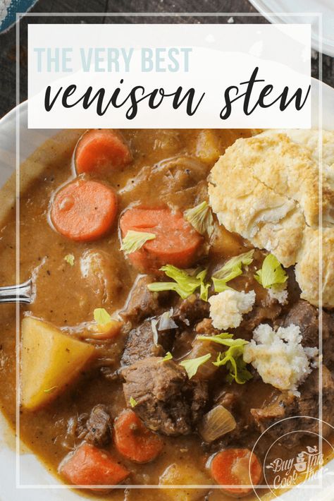 The Best Venison Stew You are going to love this hearty country recipe for Venison Stew. Lean tender venison with celery, onions, potatoes and carrots is the ultimate comfort food. #venisonstew #venisonrecipe Venison Stew Meat Recipes, Venison Stew Recipes, Venison Stew Crockpot, Venison Recipes Crockpot, Easy Venison Recipes, Deer Stew, Hunting Recipes, Elk Recipes, Venison Stew