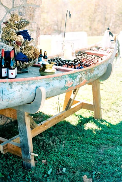 Wedding Canoe Drinks, Canoe Ice Cooler Wedding, Beach Picnic Wedding Reception, Canoe Beverage Holder Wedding, Drink Trough Wedding, Drink Canoe Wedding, Canoe Wedding Decor, Canoe Drink Station, Canoe Drinks Wedding