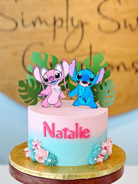 Stitch and Angel Inspired Cake Topper Cutouts Perfect for Your Themed Celebration - Etsy Stitch And Angel Cakes Ideas, Stitch And Angel Cake Topper, Stitch And Angel Party Ideas, Angel Stitch Cake, Lilo And Stitch First Birthday Party, Stitch Bday Cake, Angel And Stitch Cake, Stitch And Angel Birthday Party Ideas, Stitch And Angel Birthday Cake