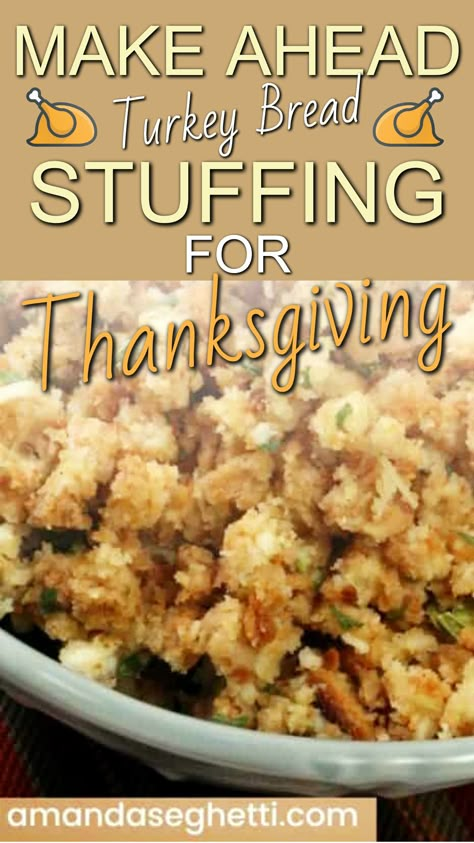 Easiest Make Ahead Stuffing Recipe For Thanksgiving Or Christmas Bread Stuffing Recipes Thanksgiving, Moist Stuffing Recipe, Dressing Balls Recipe, Bread Stuffing For Turkey, Dressing Balls, Easy Thanksgiving Stuffing, Make Ahead Stuffing, Thanksgiving Turkey Stuffing, Turkey Bread