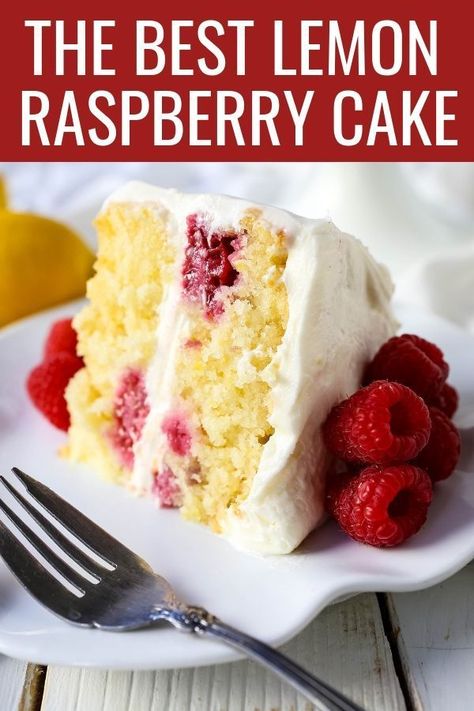 Casual Desserts, Lemon Cake With Raspberry Filling, Fluffy Lemon Cake, Lemon Raspberry Cake, Raspberry Cake Recipes, Raspberry Lemon Cakes, Modern Honey, Honey Cake Recipe, Lemon Cakes