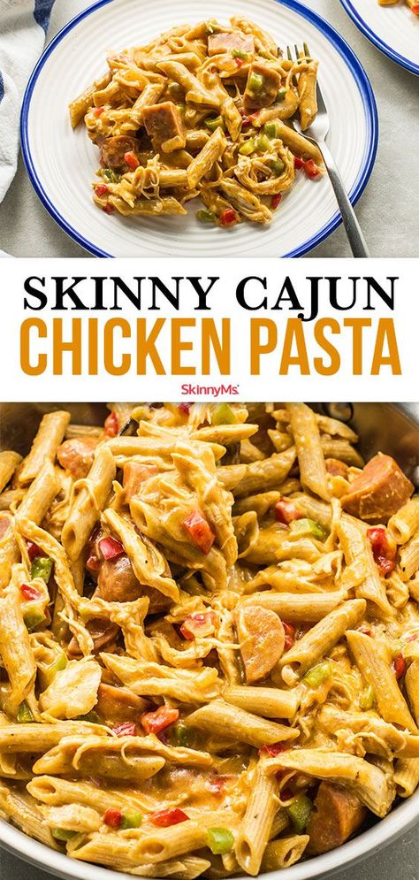 Rotisserie Chicken Low Calorie Recipes, Skinnyms Recipes, Healthy Couple, Chicken Rotisserie, Cajun Chicken Pasta Recipes, Healthy Pasta Dishes, Healthy Pasta, Cajun Chicken Pasta, One Pot Meal