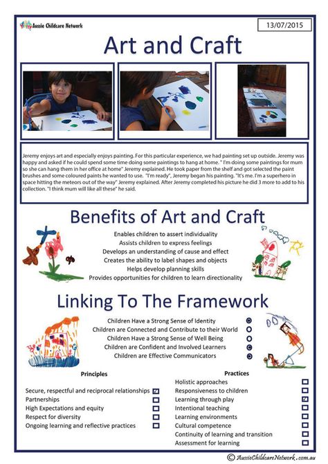 Interest Area - Art and Craft - Aussie Childcare Network Art In Early Childhood Education, Observations Childcare Early Childhood, Learning Story Early Childhood, Learning Stories Early Childhood, Observation Childcare, Childcare Observations Examples, Observation Examples, Childcare Resources, Learning Stories Examples