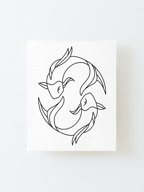 Easy Pisces Drawing, Pisces Painting Easy, Picies Zodiac Drawings, Pisces Design Art, Pieces Zodiac Drawing, Pisces Painting Canvases, Pisces Sketch, Pices Sign, Pisces Art Drawing