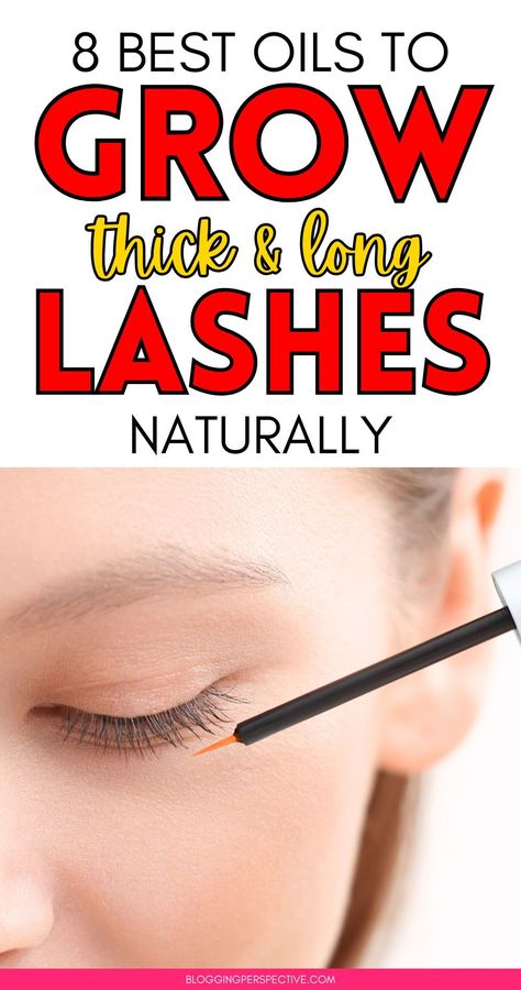 Looking for the best oil for eyelash growth? These 8 oils will help you grow eyelashes naturally and give you longer, healthier lashes. Learn how to grow eyelashes with natural methods and incorporate these eyelash growth DIY tips into your routine. Visit the blog for more eyelash growth tips and find out how to make your own diy lash serum for gorgeous long lashes! What To Use To Make Your Eyelashes Grow, How To Make Your Eyelashes Longer Naturally, Lash Growing Serum Diy, How To Grow Back Eyelashes, How To Grow Your Eyebrows Thicker, What Makes Eyelashes Grow, Lash Oil Longer Eyelashes, How Do You Grow Your Eyelashes, Natural Eyelash Growth Diy