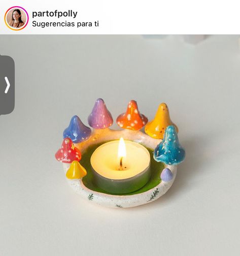 Polymer Clay Candle, Clay Candle, Clay Plates, Diy Air Dry Clay, Air Dry Clay Projects, Cerámica Ideas, Tanah Liat, Clay Crafts Air Dry, Pottery Crafts