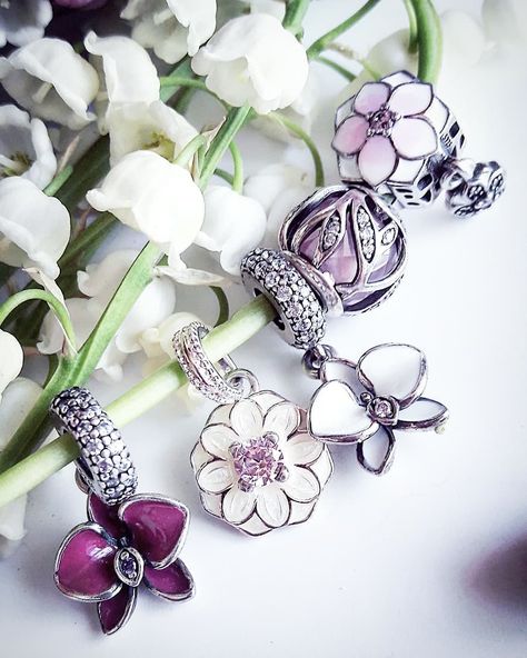 🌹Svetlana_Dengub🌹 on Instagram: “Flowers. 🌸🌸🌸Lilies of the valley and Pandora. I think it's absolute harmony.💕💕💕 * * * * #pandorastyle #pandora #spring #pandoranecklace…” Pandora Spring, Primrose Flower, Pandora Design, Pandora Flower, Lilies Of The Valley, Instagram Flowers, Pandora Necklace, Flower Theme, Pandora Style