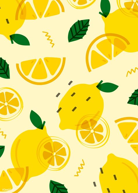 Summer lemon fruit pattern vector | free image by rawpixel.com / busbus / NingZk V. Pineapple Wallpaper, Fruit Logo, Lemon Fruit, Fruit Wallpaper, 강아지 그림, Summer Illustration, 카드 디자인, Keramik Design, Fruit Illustration