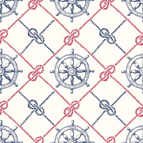 The Diagonal Sailor Knots & Wheels Fabric i s part of the Nautical Fabric Collection printed by Sewing Parts Online. Digitally Printed on  100% cotton and measures 44-45" wide. Sewing Parts Online  prints are only available through  Sewing Parts Online  , not sold in stores or anywhere else online.   * Proudly   Manufactured  in Dickson, Tennessee USA! *   * Even though we do our best to make certain that the colors in our fabric photographs are accurate, please be aware that your display screen Illustration Fundamentals, Outfit Patterns, Nautical Fabric, Dickson Tennessee, Nautical Prints, Rope Pattern, Sailor Knots, Nautical Pattern, Nautical Rope