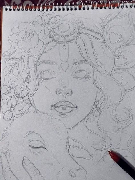 Gods Drawing, Krishna Sketch, God Painting, Happy Rakhi, Drawing Books, Boho Art Drawings, Pencil Sketch Images, Poses Women, Cool Pencil Drawings