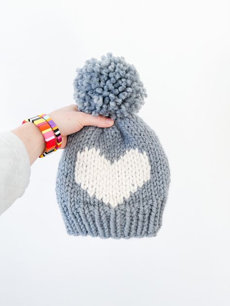 Knit Valentine Patterns, Free Baby Hat Knitting Pattern, Knit Heart Hat Pattern Free, Heart Hat Knitting Pattern, Mommy And Me Knit Hat Pattern, Chunky Knit Hat Pattern Free Kids, Heart Knit Pattern, Snowflake Knitting Pattern, Heart Knitting Pattern Free