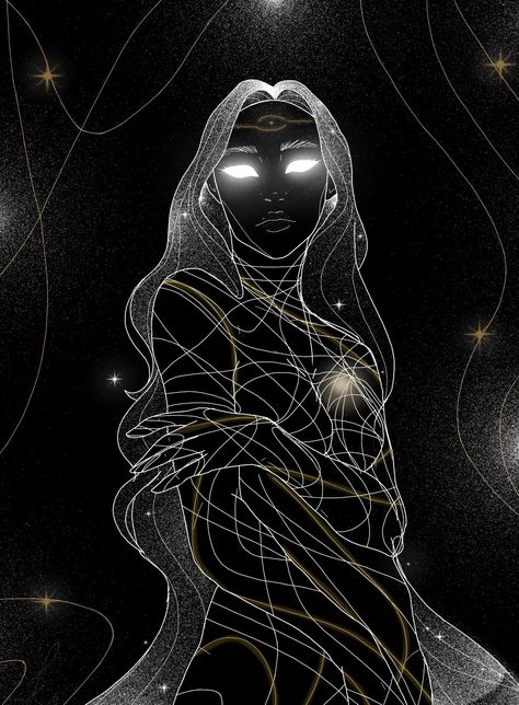 Goddess Of Dreams Art, Universe Stars Galaxies, Universe Woman Art, Shadow Goddess Fantasy Art, Cosmic Illustrations Universe, Star Goddess Tattoo, Celestial Goddess Tattoo, Space Goddess Aesthetic, Woman Made Of Stars