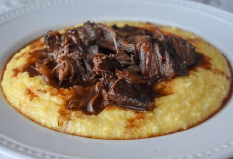 Short Ribs And Polenta, Boneless Short Ribs, Short Rib Recipes, Boneless Beef Short Ribs, Beef Short Rib Recipes, Polenta Recipes, Thanks Be To God, Short Ribs Recipe, Creamy Polenta