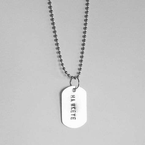 Hawkeye Clint Barton Marvel Dog Tag Necklace by SaltedMelon Barton Marvel, Hawkeye Clint Barton, Hawkeye Avengers, Kate Bishop Hawkeye, Melinda May, Riza Hawkeye, Alphonse Elric, Pietro Maximoff, Young Avengers