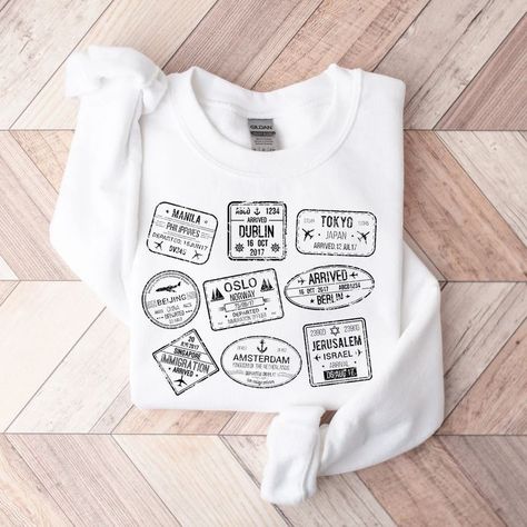 Travel Sweatshirt, Gift for traveler, Travel Stamps, Passport, Europe Travel, Flights not Feelings, Airplane Sweater, Passport Stamps Travel Merchandise Ideas, Travel T Shirts Ideas, Travel T-shirts, Travel Hoodie Design, Travel T-shirt, Travel T Shirt Design, Travel T Shirt, Travel Tshirt Design Ideas, Travel Shirts Ideas