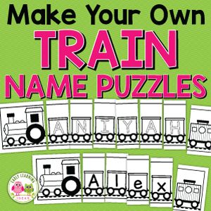 How to Easily Customize Train Name Puzzles - Early Learning Ideas Editable Name Practice, Trains Preschool, Early Learning Ideas, Name Activity, Train Crafts, Name Train, Name Practice, Education Preschool, Transportation Preschool