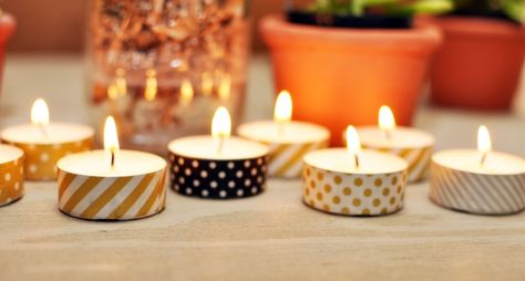 Diy Washi Tape, Tea Wedding Favors, Cheap Candles, Cheap Favors, Wedding Favors Cheap, Light Candles, Favors Diy, Diy Wedding Favors, Tape Crafts