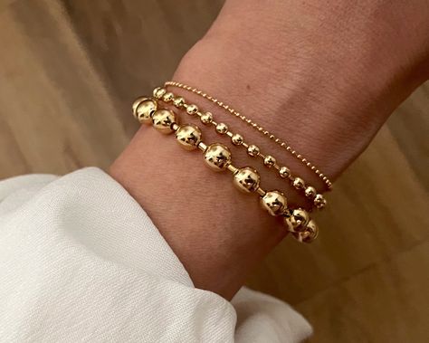 Gold Ball Bracelet, Ball Chain Bracelet, Gold Ball Chain, Jewellery Aesthetic, Gold Bead Bracelet, Bracelet Minimalist, Ball Bracelet, Gold Bead Bracelets, Minimalist Bracelet