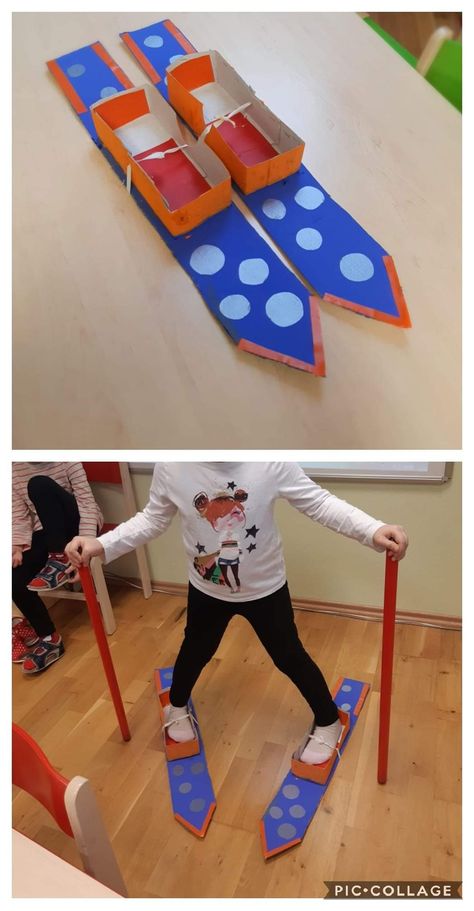 Winter Sports Activities For Kids, Winter Sport Activities For Preschool, Sports Kindergarten Activities, Winter Olympics Activities For Kids, Winter Sports Crafts, Winter Olympics Activities, Winter Crafts Preschool, Olympics Activities, Maluchy Montessori