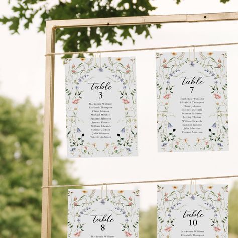 Seating Chart Wedding Flowers, Wedding Table Chart Ideas, Floral Seating Chart Wedding, Table Placement Wedding, Table Assignments Wedding, Rustic Seating Chart, Table Names Wedding, Wedding Seating Chart Table, Garden Wedding Table