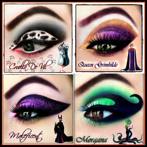 Maquillage Harry Potter, Disney Villains Makeup, Disney Eye Makeup, Disney Inspired Makeup, Disney Eyes, Fantasy Make-up, Halloween Make-up Looks, Make Up Designs, Drag Make-up