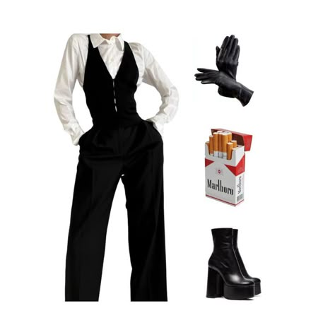 Woman Mafia Outfit, Mafia Aesthetics Outfit, Mafia Au Aesthetic Outfits, Mafia Woman Outfits, Rock N Roll Wedding Guest Outfit, Ootd Mafia Wanita, Mafia Attire Women, Black Mafia Outfits Women, Women In Suits Aesthetic Mafia