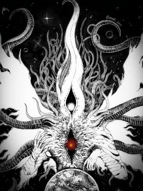 BESTIARY - Nyarlathotep, PLUTON on ArtStation at https://www.artstation.com/artwork/dKez21 Lovecraft Monsters, Shadow Creatures, Horror Drawing, Lovecraftian Horror, Dungeons And Dragons Memes, Dark Spirit, Creepy Images, Eldritch Horror, Hp Lovecraft