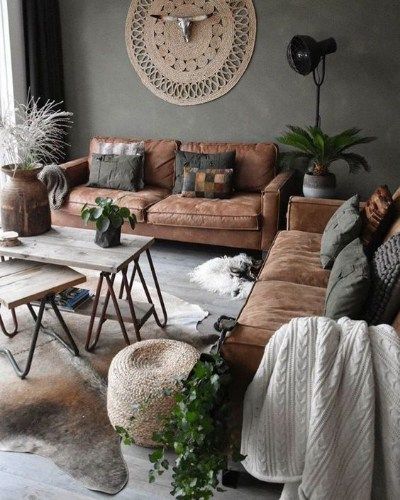 Obyvák v budoucnu Modern Chic Living Room, Rustic Chic Living Room, Industrial Living Room Design, Industrial Living Room, Koti Diy, Best Living Room Design, Industrial Living, Trendy Living Rooms, Brown Living Room