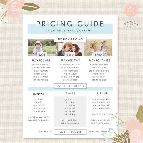 Photo Print Packaging, Photographers Price List, Photography Price List Template, Wedding Pricing, Bridal Shoots, Photography Pricing Template, Pricing List, Photography Price List, Wedding Photography List