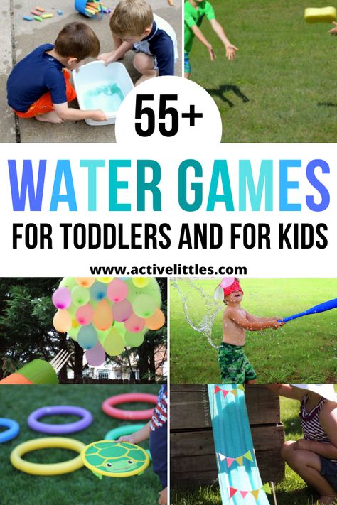 water games for kids of all ages Preschool Water Games, Easy Water Games For Kids, Water Relay Games For Kids, Water Games For Kids Outdoor, Water Games For Preschoolers, Water Games For Toddlers, Water Day Activities For Kids, Water Olympics, Outdoor Play For Kids