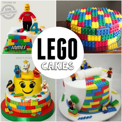 Have a Lego lover at your house? They will go crazy for these awesome Lego cakes. Lego Torte, Cake Lego, Lego Themed Party, Lego Birthday Cake, Planet For Kids, Awesome Lego, Lego Cake, Lego Birthday Party, Gateaux Cake