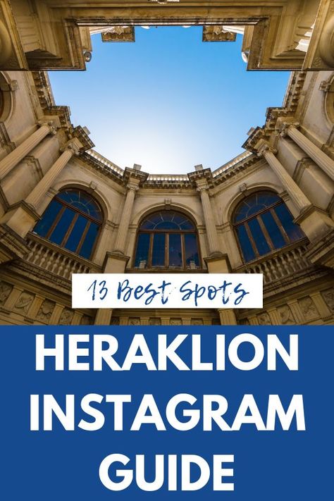 13 Perfect Instagrammable Places in Heraklion, Crete - Sofia Adventures  Looking for great photo spots in Heraklion, Crete? Here our favorite Heraklion Instagram spots, from the Palace of Knossos to Morosini Fountain to some hidden gems! Heraklion Crete Greece Aesthetic, Greece Heraklion, Greek Honeymoon, Heraklion Crete Greece, Greece Bucket List, Crete Heraklion, Palace Of Knossos, Knossos Palace, Greece Wallpaper